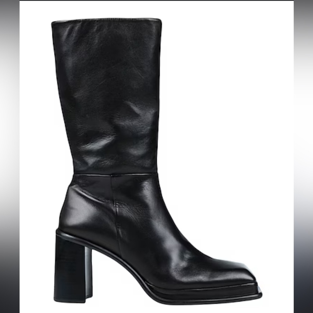 Miista Black Heeled Boots with Chunky Block Heel